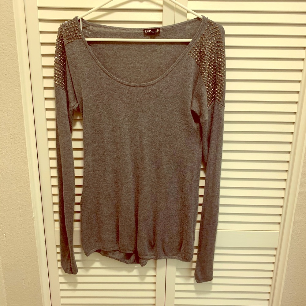 Long sleeve rhinestone top- express!